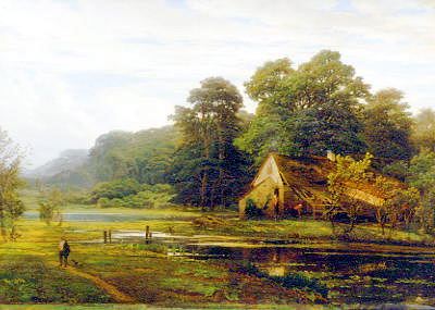 Photo of "COTTAGE BY A LILLY POND" by JOSEPH,GERARD VAN LUPPEN