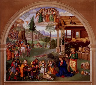 Photo of "ADORATION OF THE SHEPHERDS" by BENNOZZO DI GOZZOLI