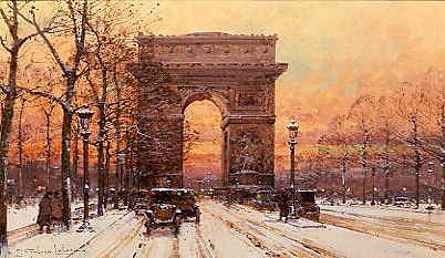 Photo of "L'ARC DE TRIOMPHE, PARIS, FRANCE, IN WINTER" by EUGENE GALIEN (IN COPYRI LALOUE