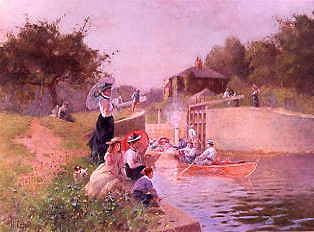 Photo of "A SUMMERS DAY, MARLOW LOCK" by HECTOR CAFFIERI
