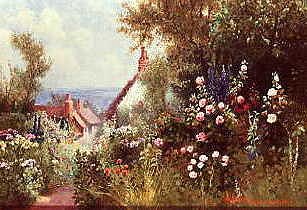 Photo of "A COTTAGE GARDEN" by ARTHUR STANLEY (ACTIVE 1 WILKINSON