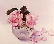 Photo of "PINK ROSES IN A GLASS VASE" by EDWARD JULIUS (COPYRIGHT DETMOLD