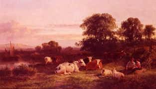Photo of "A SUMMER EVENING BY THE THAMES, 1857" by GEORGE COLE
