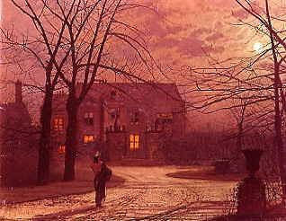 Photo of "KNOSTTROP HALL, MOONLIGHT, 1882" by JOHN ATKINSON GRIMSHAW