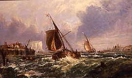 Photo of "FISHING BOATS COMING INTO DOVER HARBOUR, 1868" by JOHN CALLOW