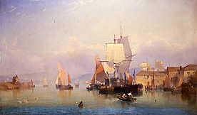 Photo of "A FINE DAY IN AN ESTUARY, PLYMOUTH" by WILLIAM WILLIAMS
