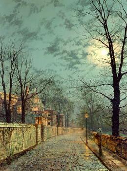 Photo of "A WET WINTER'S EVENING." by JOHN ATKINSON GRIMSHAW
