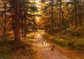 Photo of "SHEEP ON A WOODED PATH, AUTUMN" by JOSEPH FARQUHARSON