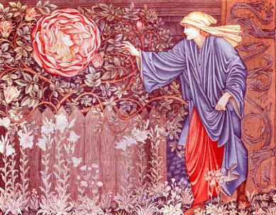 Photo of "THE HEART OF THE ROSE (TAPESTRY)" by SIR EDWARD COLEY BURNE-JONES