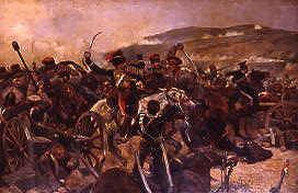 Photo of "THE CHARGE OF THE LIGHT BRIGADE AT BALACLAVA, OCT 1854." by RICHARD CATON WOODVILLE
