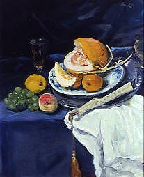 Photo of "STILL LIFE WITH FAN AND FRUIT" by GEORGE LESLIE HUNTER