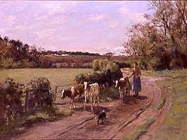 Photo of "HERDING COWS ON A COUNTRY LANE" by JAMES ALICK RIDDEL