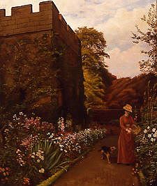 Photo of "LADY CECILIA HOWARD IN THE GARDEN AT NAWORTH CASTLE" by GEORGE HOWARD