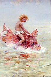 Photo of "CHILD AND A SEA CREATURE (PINK)" by HECTOR CAFFIERI