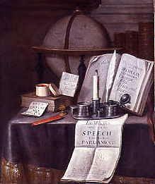 Photo of "A CARTOGRAPHER'S STILL LIFE" by EDWARD (ACTIVE 1662-170 COLLIER
