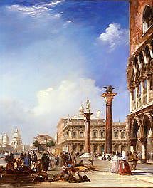 Photo of "BY THE DOGE'S PALACE, VENICE" by EDWARD (ACTIVE 1828-1864 PRITCHETT