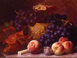 Photo of "STILL LIFE OF FRUIT ON A MARBLE LEDGE" by ELOISE HARRIET STANNARD