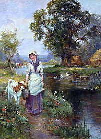 Photo of "THE MILKMAID." by ERNEST WALBOURN
