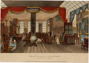 Photo of "THE FURNITURE EMPORIUM OF MESSRS MORGAN & SANDERS, STRAND, LONDON" by PRINT FROM ACKERMANNS RE ACKERMANN