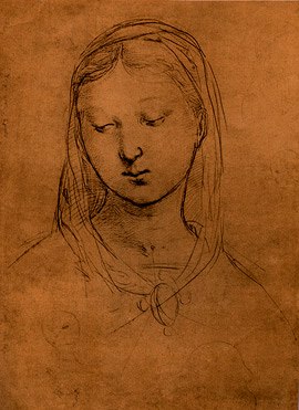 Photo of "HEAD OF THE MADONNA (SILVERPOINT DRAWING)" by  RAPHAEL