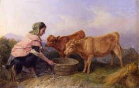 Photo of "TENDING THE CALVES, 1873" by RICHARD ANSDELL