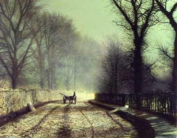 Photo of "AN OLD LANE BY MOONLIGHT, '73" by JOHN ATKINSON GRIMSHAW