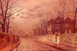 Photo of "OLD ENGLISH HOUSE - MOONLIGHT AFTER RAIN." by JOHN ATKINSON GRIMSHAW