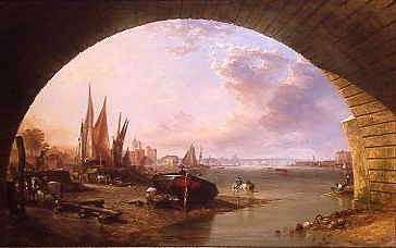Photo of "LOOKING TOWARDS OLD VAUXHALL BRIDGE FROM UNDER THE ARCH OF WESTMINSTER" by WILLIAM CLARKSON STANFIELD