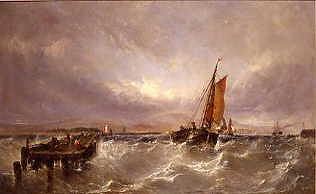 Photo of "OUTWARD BOUND, SHOREHAM HARBOUR, 1859" by EDWIN HAYES
