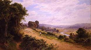 Photo of "DROVING SHEEP IN AN EXTENSIVE LANDSCAPE, HAMPSHIRE" by ROBERTO ANGELO KITTERMAS MARSHALL