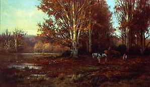 Photo of "GATHERING BRACKEN IN AUTUMNAL WOODS" by LOUIS BOSWORTH (REVIVED HURT
