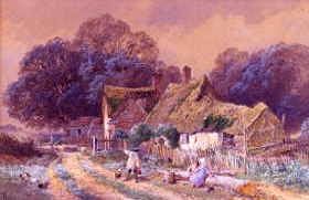 Photo of "A COTTAGE AT OFFORD, HUNTINGDONSHIRE." by MYLES BIRKET FOSTER
