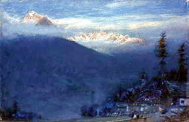 Photo of "DAWN IN THE VALLEY OF SIMPLON, SWITZERLAND" by ALBERT GOODWIN