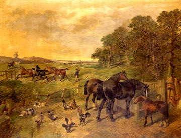 Photo of "OUT TO PASTURE, 1859" by JOHN FREDERICK HERRING