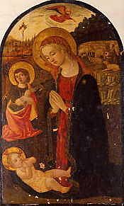 Photo of "NATIVITY. AMDONNA & ST. JOHN ADORING THE INFANT CHRIST" by MASTER OF JOHNSON