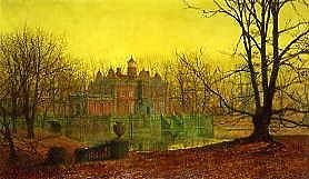 Photo of "A MOATED YORKSHIRE HOUSE, 1879." by JOHN ATKINSON GRIMSHAW