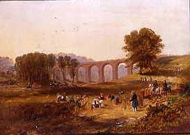 Photo of "CORBY VIADUCT, THE NEWCASTLE AND CARLISLE RAILWAY, 1836." by JOHN WILSON CARMICHAEL
