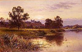 Photo of "A VILLAGE BY A RIVER" by ALFRED AUGUSTUS GLENDENING