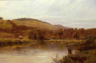 Photo of "RIVER LANDSCAPE WITH HARVESTERS" by GEORGE VICAT COLE