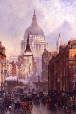 Photo of "ST. PAUL'S CATHEDRAL & LUDGATE HILL, LONDON, ENGLAND, 1887" by JOHN O'CONNOR