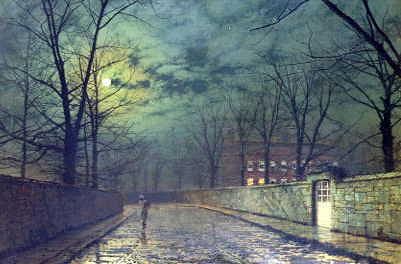Photo of "UNDER THE LEAFLESS TREES, 1880." by JOHN ATKINSON GRIMSHAW
