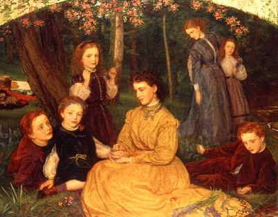 Photo of "A BIRTHDAY PICNIC-PORTRAITS OF THE CHILDREN OF WILLIAM AND ANNE" by ARTHUR HUGHES