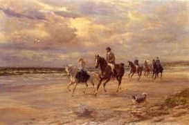 Photo of "A MORNING CANTER ON THE BEACH" by HEYWOOD HARDY