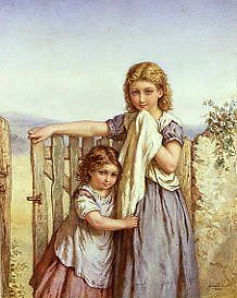 Photo of "CHILDREN BY THE GATE, 1873" by AGNES ROSE BOUVIER