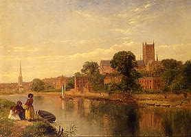 Photo of "WORCESTER CATHEDRAL ON THE RIVER SEVERN, ENGLAND" by BENJAMIN WILLIAMS LEADER