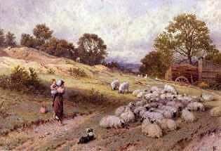 Photo of "WATCHING THE SHEEP." by MYLES BIRKET FOSTER