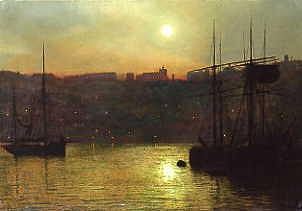 Photo of "WHITBY BY MOONLIGHT." by JOHN ATKINSON GRIMSHAW