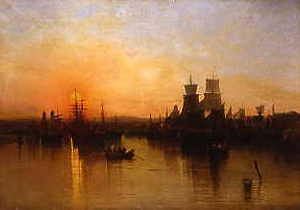Photo of "SUNSET, LITTLEHAMPTON HARBOUR, 1869" by ALFRED CLINT