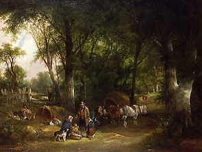 Photo of "GYPSY ENCAMPMENT IN THE NEW FOREST" by WILLIAM SHAYER
