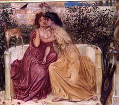 Photo of "SAPPHO AND ERRINNA IN THE GARDEN MYTELENE" by SIMEON SOLOMON
